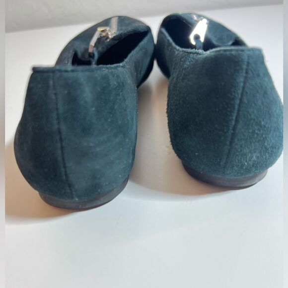 Rebecca Minkoff Green Leather front zip slip on Flat shoes size 8 - Picture 4 of 5